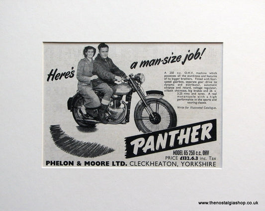 Panther Model 65 250cc Original advert 1953 (ref AD1605)