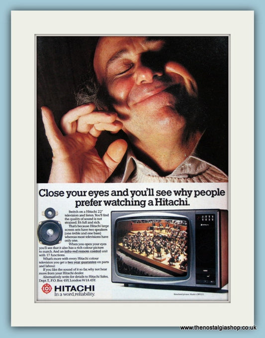 Hitachi Remote Control TV Original Advert 1981 (ref AD3034)