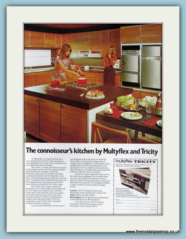 Multyflex And Tricity Kitchens Original Advert 1975 (ref AD3843)