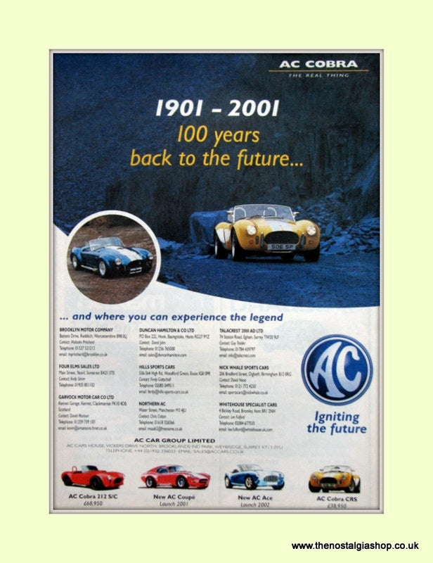 AC Cobra 1901 - 2001 Original Advert (ref AD6615)