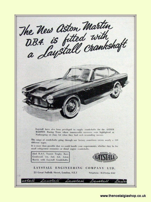 Aston Martin DB4 Original Advert 1958 (ref AD6731)