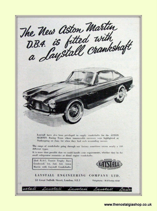 Aston Martin DB4 Original Advert 1958 (ref AD6731)