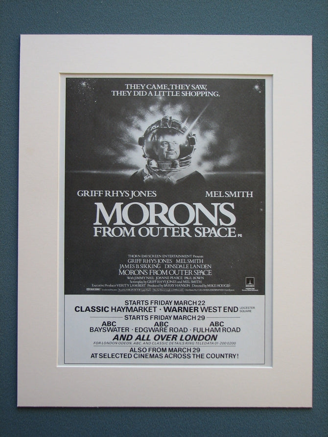 Morons From Outer Space 1985 Original advert (ref AD698)