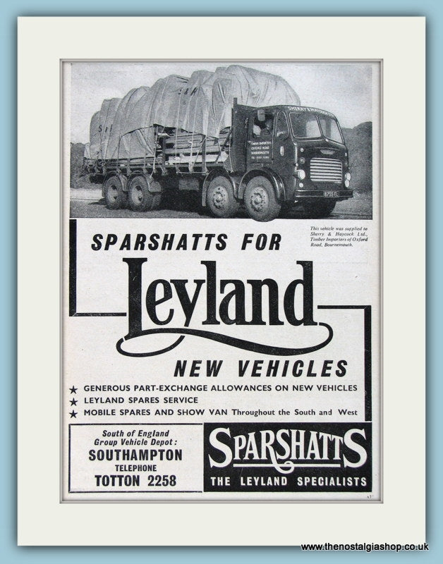 Leyland Sparshatts Original Advert 1960 (ref AD2952)
