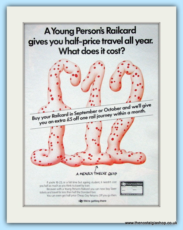 Young Persons Railcard Original Advert 1985 (ref AD6561)