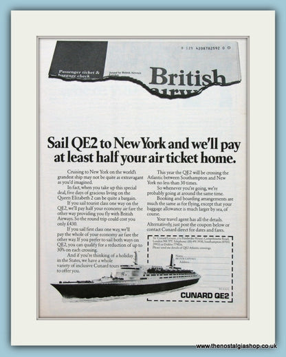Cunard QE2 Cruise Ship Set Of 2 Original Adverts 1979 (ref AD2312)