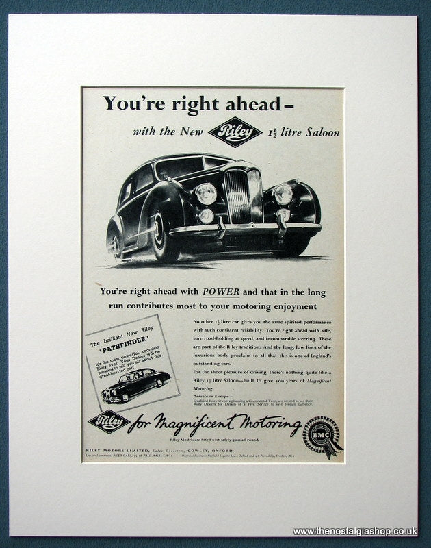 Riley 1.5 Litre Saloon Set Of 2 Original Adverts 1954 (ref AD1211)