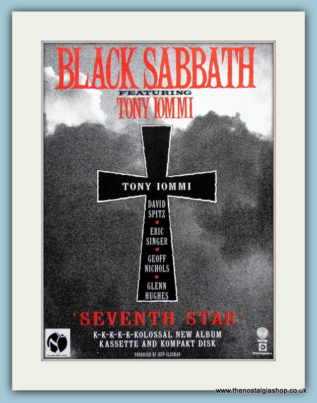 Black Sabbath Featuring Tony Iommi Seventh Star Original Music Advert 1987 (ref AD3405)
