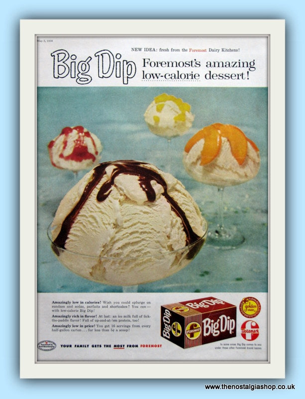 Big Dip Ice Cream. Original Advert 1958 (ref AD8125)