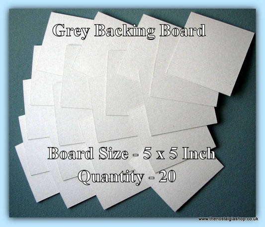 Backing Board. Grey, Size 5 x 5 Inch. Quantity 20 Sheets.