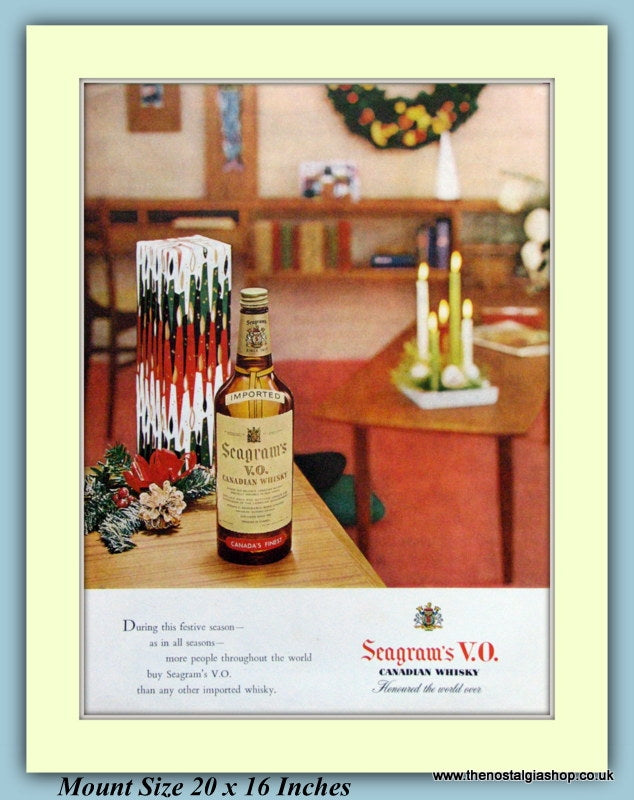 Seagram's V.O. Canadian Whisky Original Advert 1959 (ref AD9354)