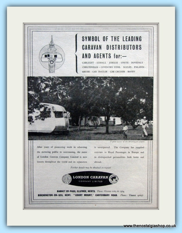 London CaravanOriginal Advert 1952 (ref AD6359)