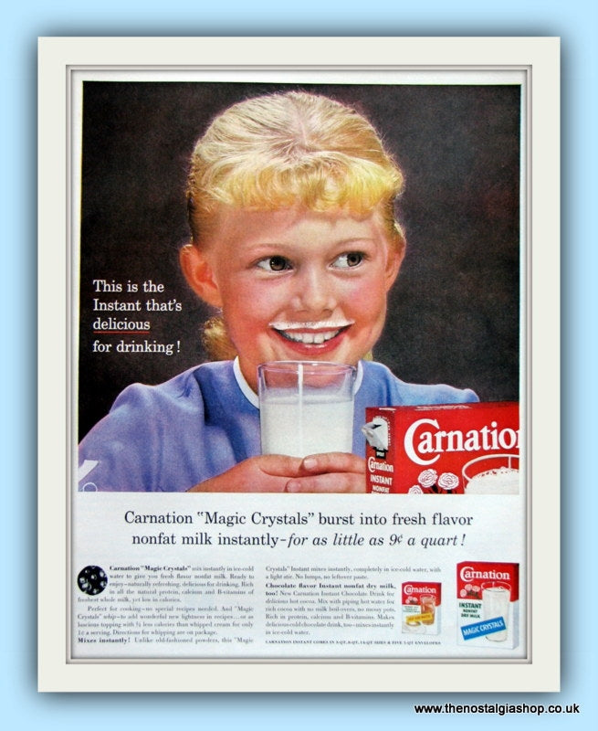 Carnation Instant Milk Drink. Original Advert 1960 (ref AD8116)