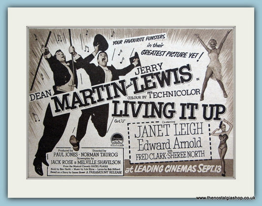 Living it Up-Dean Martin, Jerry Lewis 1954 Original Film Advert (ref AD3341)