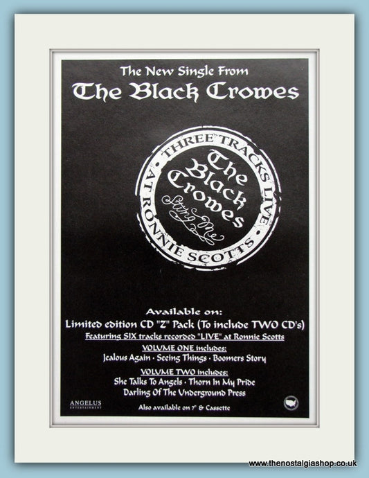 The Black Crowes Sting Me Original Music Advert 1992 (ref AD3503)