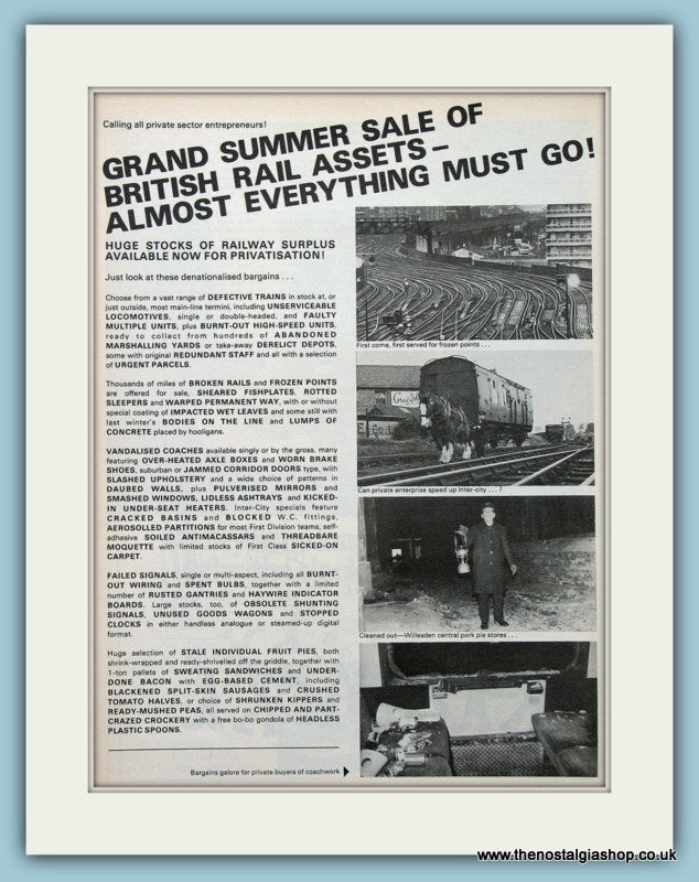 British Rail Original Advert 1980 (ref AD2292)