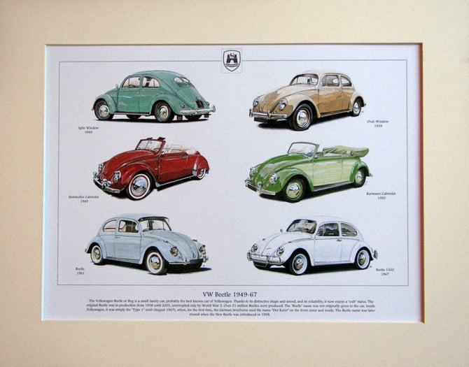 VW Beetle 1949-67  Mounted print