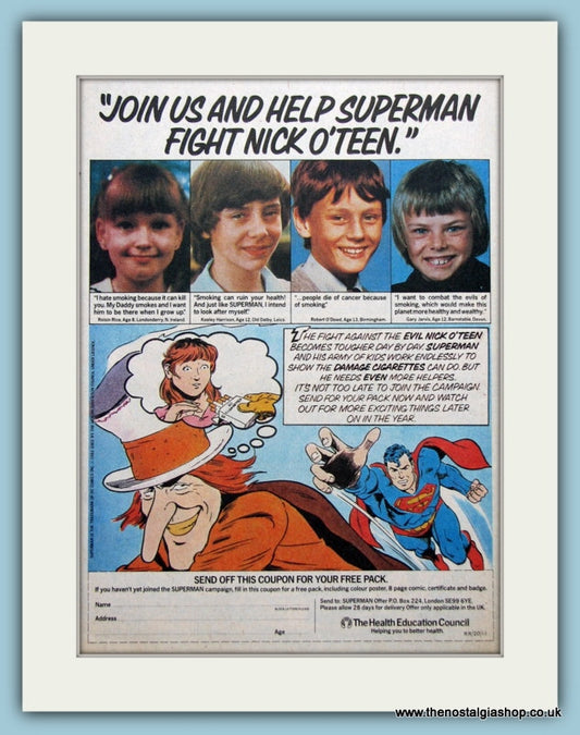 Superman Nick O Teen Health Council Original Advert 1982 (ref AD6429)