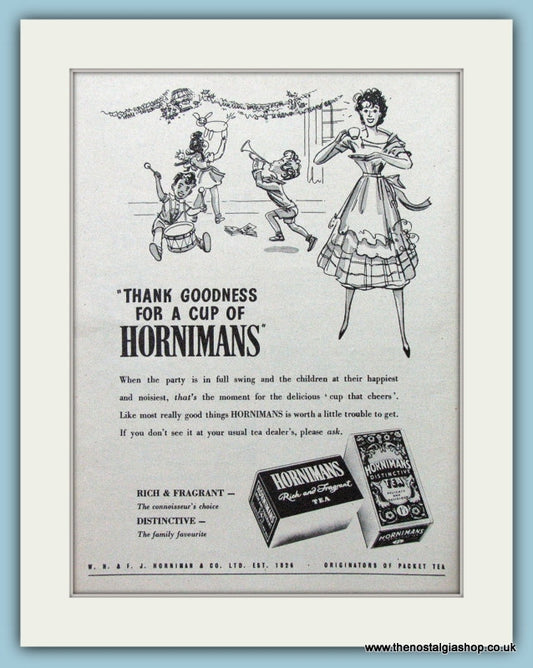 Hornimans Tea Original Advert 1953 (ref AD4313)