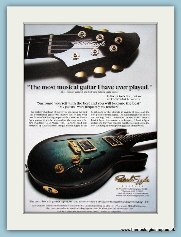 Patrick Eggle Guitars Original Advert 2002 (ref AD2752)