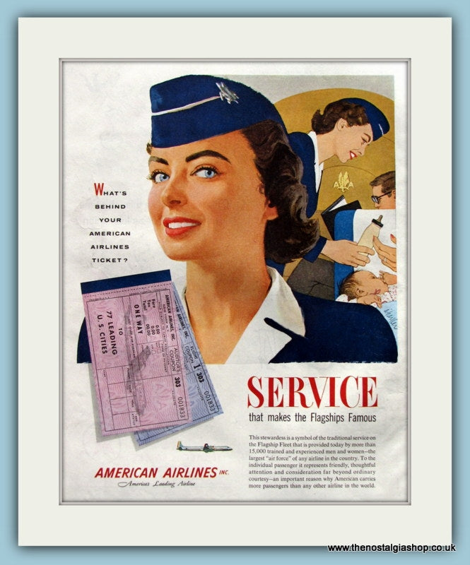 American Airlines Original Advert 1957 (ref AD8258)