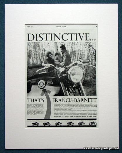 Francis - Barnett. Set of 2 Original adverts 1953 & 1964 (ref AD1234)