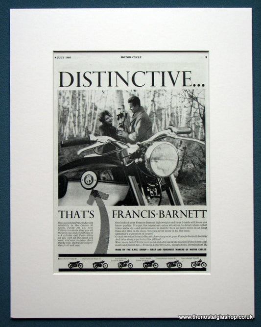 Francis - Barnett. Set of 2 Original adverts 1953 & 1964 (ref AD1234)