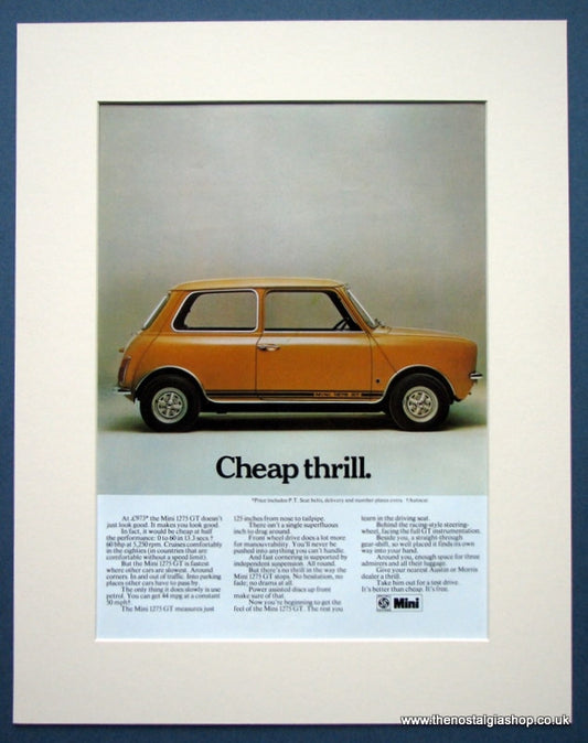 Mini 1275GT original advert 1972 (ref AD132)