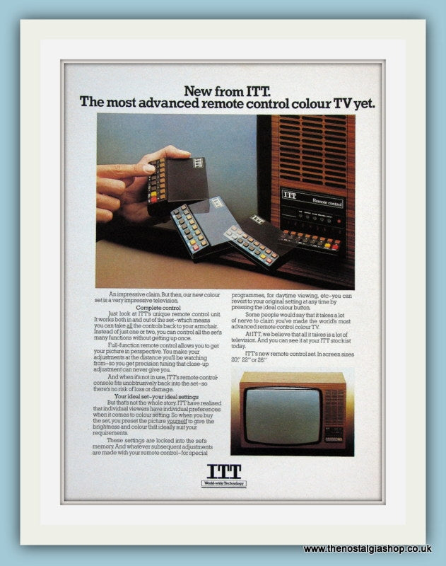 ITT Remote Control TV Original Advert 1980's (ref AD3015)