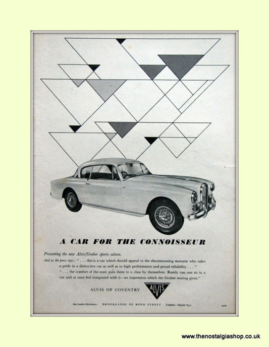 Alvis/Graber Sports Saloon. Original Advert 1956 (ref AD6648)