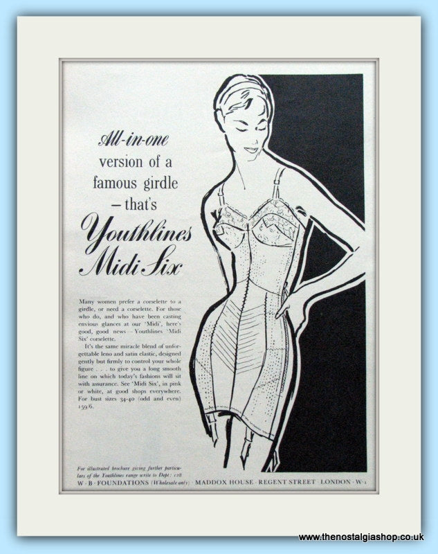 Youthlines Corselette Original Advert 1955 (ref AD4715)