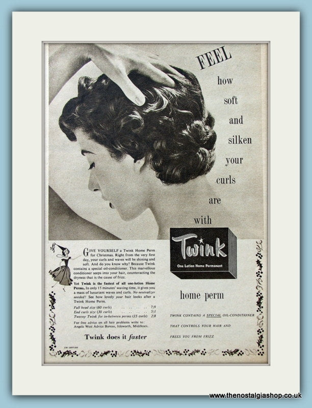 Twink Home Perm Original Advert 1955 (ref AD4326)