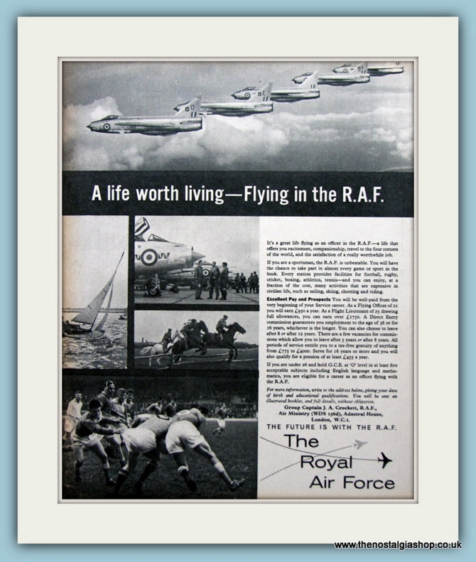 R.A.F Career Original Advert 1962 (ref AD6297)