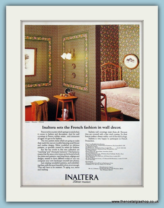 Inaltera Wall Papers Original Advert 1976 (ref AD3888)