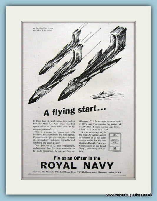 Royal Navy Flying Officer. Original Advert 1959 (ref AD6065)