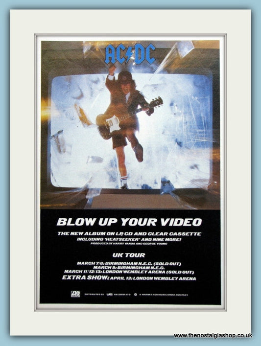 AC DC Blow Up Your Video 1988 Original Advert (ref AD3108)