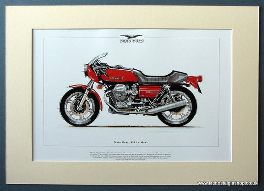 Moto Guzzi 850 Le Mans Mounted Motorcycle Print (ref PR3023)
