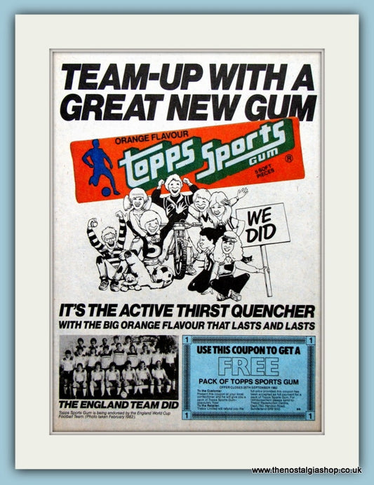 Topps Sports Gum Original Advert 1982 (ref AD2608)