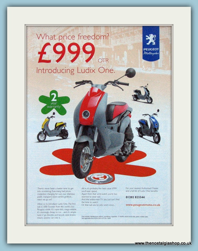 Peugeot Ludix One Scooters Original Advert 2004 (ref AD4190)