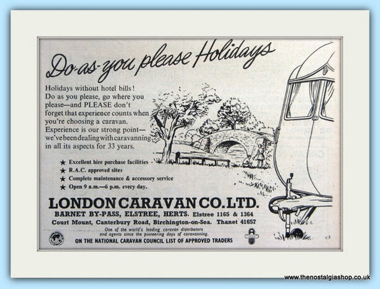 London Caravan Co Ltd Original Advert 1955 (ref AD5074)