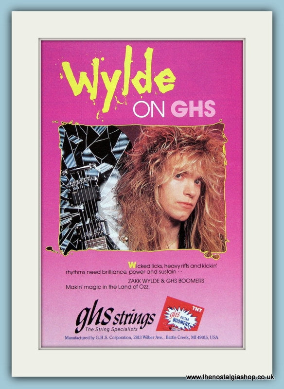 Zakk Wylde, GHS Strings. Original Advert 1991 (ref AD2688)