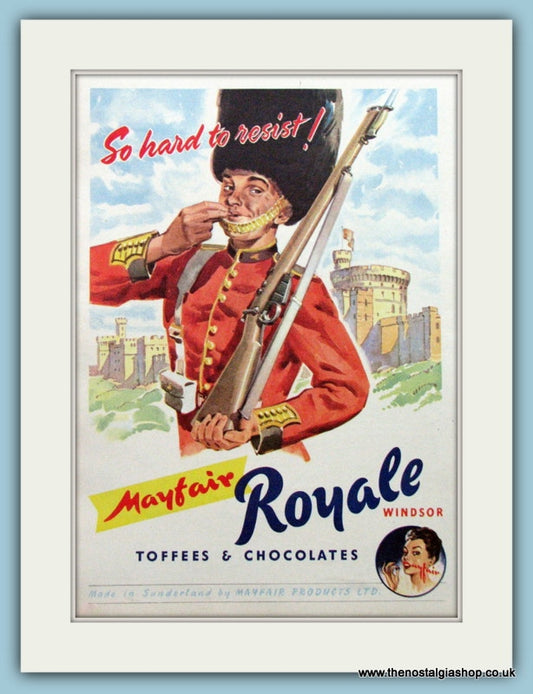 Mayfair Royale Windsor Chocolates. Original Advert 1953 (ref AD4729)