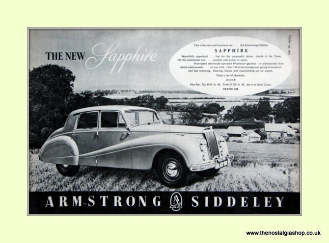 Armstrong Siddeley Sapphire 1952 Original Advert (ref AD6673)