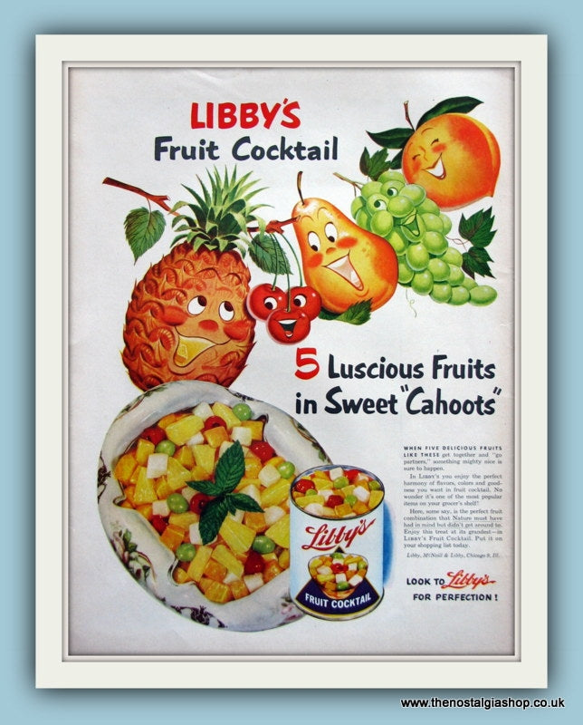 Libby's Fruit Cocktail Original Advert 1951 (ref AD8167)