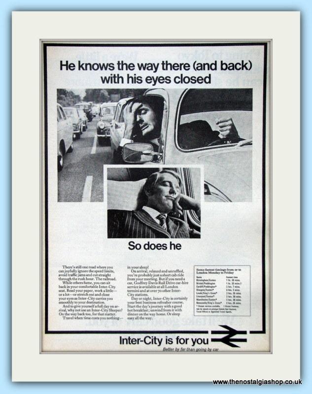 British Railways Set Of 3 Original Adverts 1972, 1979,1980 (ref AD6526)