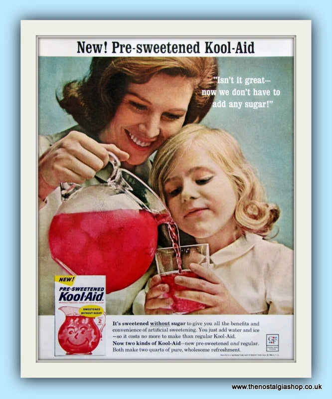 Kool Aid Sugar free drink. Original Advert 1964 (ref AD8124)