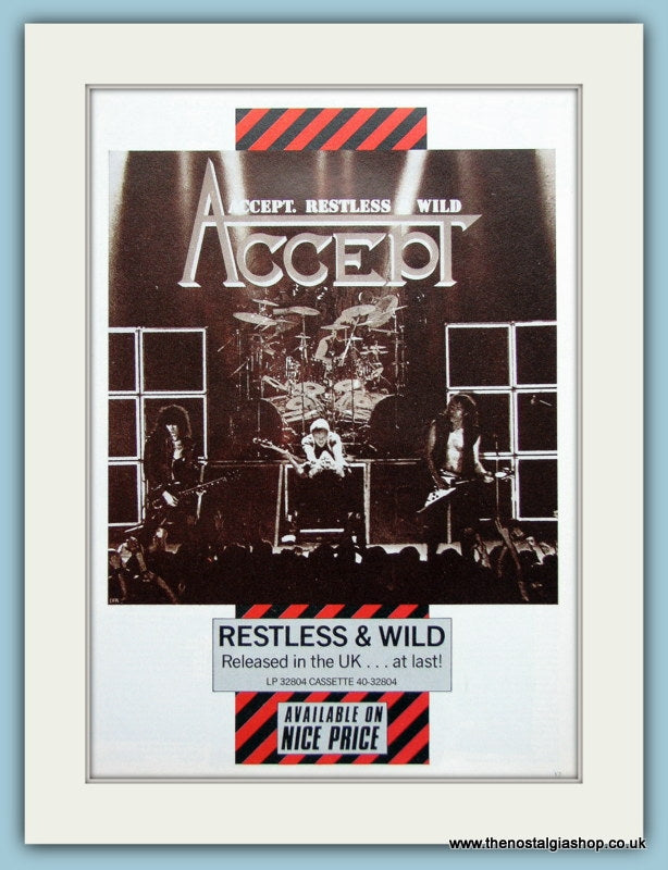Accept, Restless and Wild 1982 Original Advert (ref AD3174)