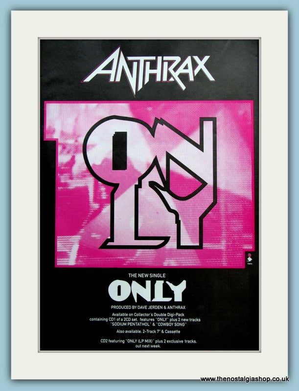 Anthrax New Single Only 1993 Original Advert (ref AD3043)