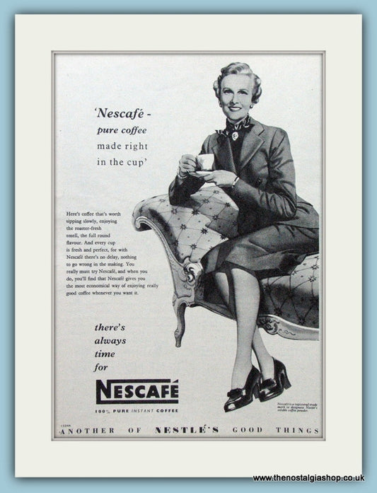 Nescafe Coffee Original Advert 1955 (ref AD4291)