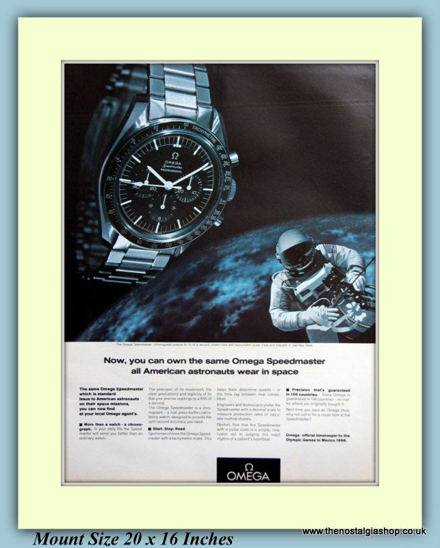 Omega Speedmaster Watch Original Advert 1967 (ref AD9422)